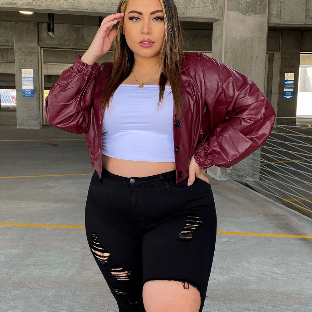 Faux Leather Crop Top